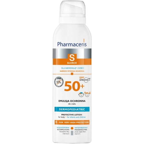 Pharmaceris S Emulsja ochronna dla niemowląt i dzieci SPF 50+, 150 ml - Chroni skórę dzieci przed poparzeniami słonecznymi
