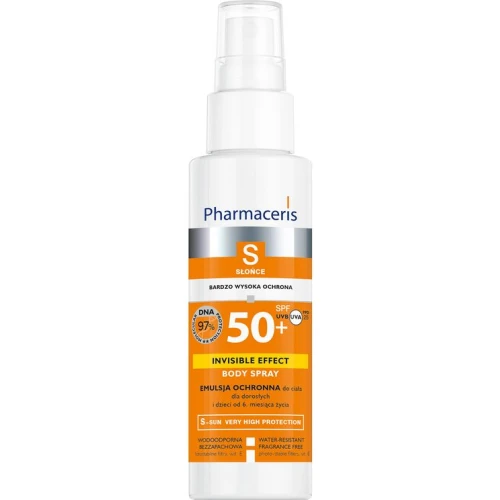 Pharmaceris S Invisible Efect Body Spray Emulsja ochronna SPF 50+, 150 ml - Do skóry wrażliwej - dla dorosłych i dzieci od 6. miesiąca życia