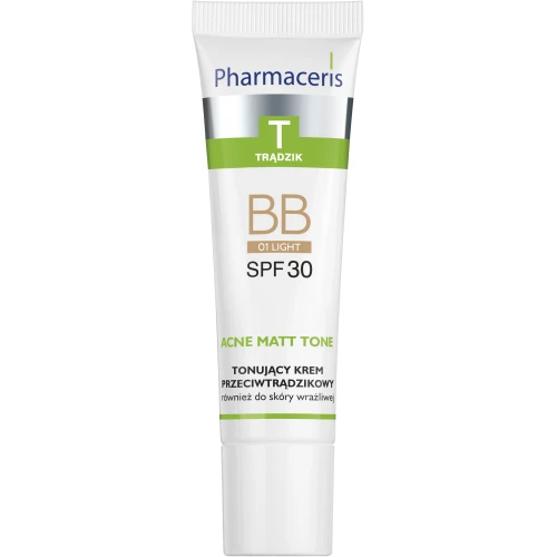 Pharmaceris T Acne Matt Tone Tonujący krem przeciwtrądzikowy BB SPF 30, 01 Light, 30 ml