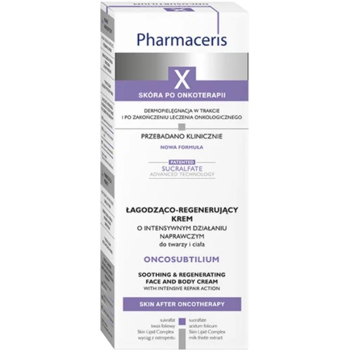 Pharmaceris X Oncosubtilium Łagodząco-regenerujący krem o intensywnym działaniu naprawczym, 75 ml - Pielęgnacja skóry podczas i po terapii onkologicznej