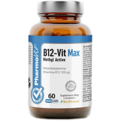 PharmoVit B12-Vit Max Methyl Active, 60 kapsułek - Aktywna metylokobalamina
