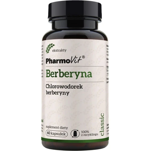 Pharmovit Berberyna, 60 kapsułek - Pomaga kontrolować poziom glukozy i cholesterolu, wspiera zdrowie wątroby