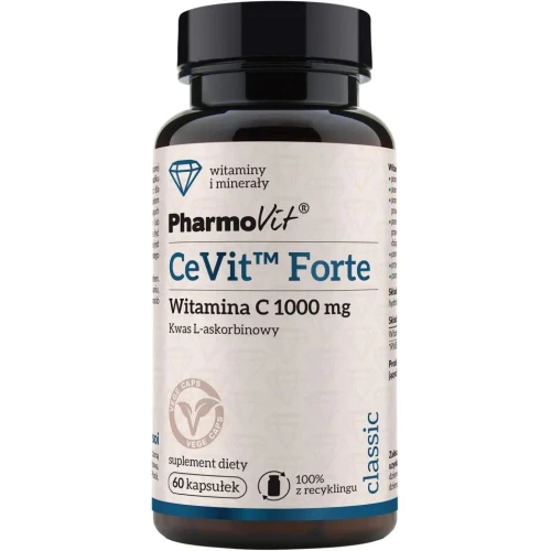 PharmoVit CeVit™ Forte Witamina C 1000 mg, 60 kapsułek - Naturalne wsparcie układu odpornościowego