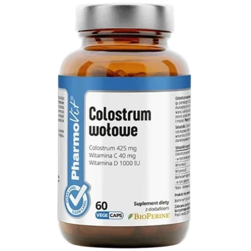 Pharmovit Clean Label Colostrum Wołowe, 60 kapsułek - Wsparcie prawidłowego funkcjonowania układu odpornościowego