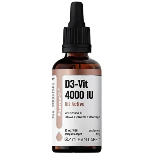 PharmoVit D3-Vit 4000 IU Oil Active, 30 ml - Dla zdrowych kości i odporności