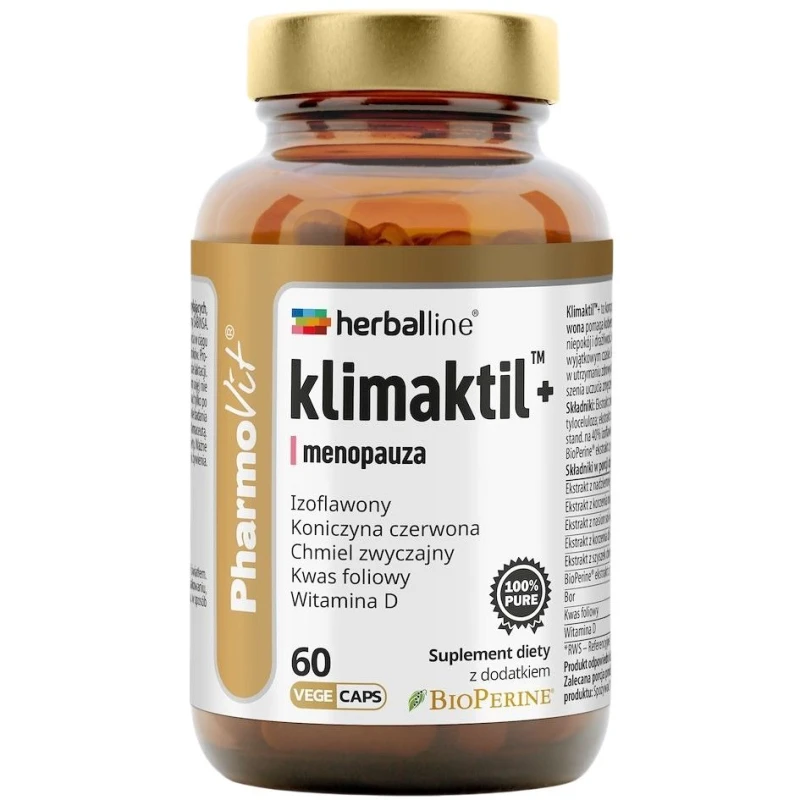Pharmovit Herballine Klimaktil+, 60 kapsułek - Łagodzi objawy menopauzy