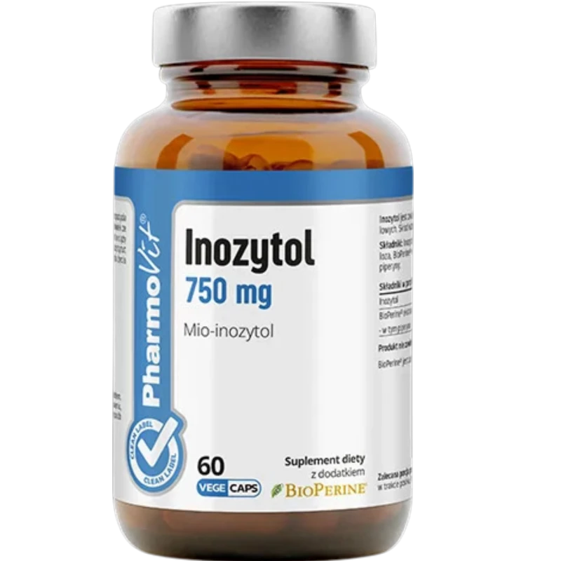 Pharmovit Inozytol 750 mg, 60 kapsułek - Mio-inozytol i ekstrakt z czarnego pieprzu