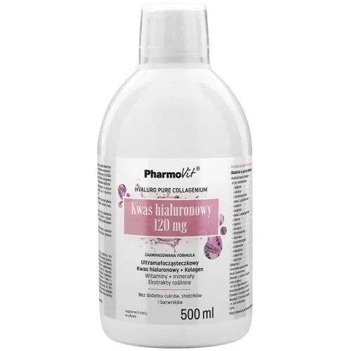 Pharmovit Kwas hialuronowy 120 mg, płyn 500 ml - Zaawansowana formuła z witaminami i minerałami