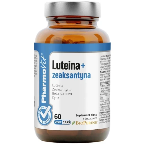 Pharmovit Luteina + Zeaksantyna, 60 kapsułek - Kompozycja składników wspierających zdrowie oczu