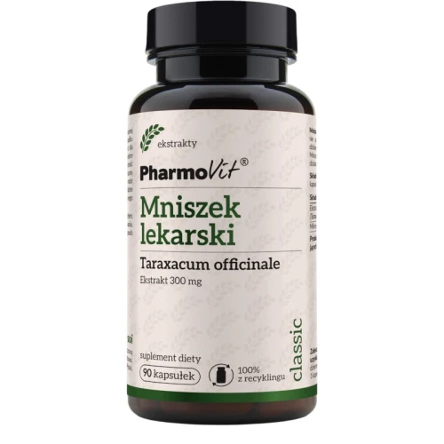 PharmoVit Mniszek lekarski 300 mg, 90 kapsułek - Naturalne wsparcie trawienia i detoksykacji