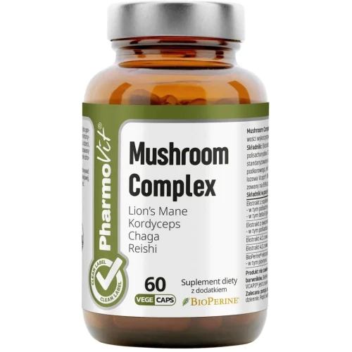 PharmoVit Mushroom Complex, 60 kapsułek - Wsparcie odporności i kondycji organizmu