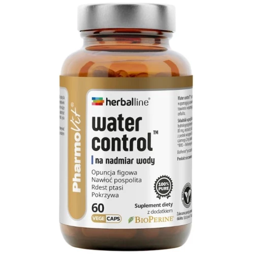 PharmoVit Water Control™ na nadmiar wody, 60 kapsułek - Z ekstraktami roślinnymi, biotyną i BioPerine®
