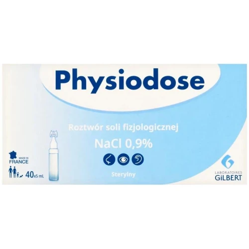 Physiodose Roztwór soli fizjologicznej NaCl 0,9%, 40 x 5 ml - Jednorazowe ampułki