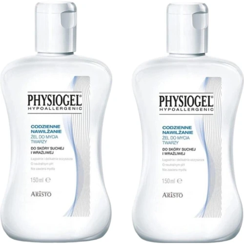 Physiogel Codzienne Nawilżanie, żel do mycia twarzy, 2 x 150 ml - Do skóry suchej i wrażliwej