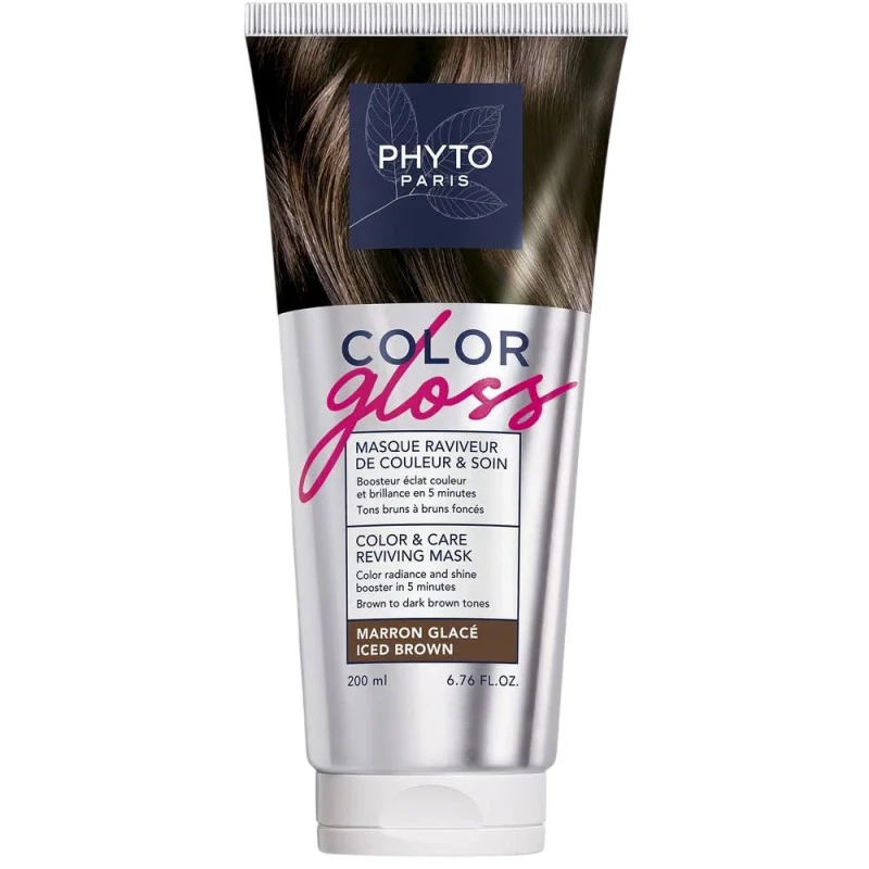 Phyto Color Gloss Maska Koloryzująca Chłodny Brąz, 200 ml - Włosy brązowe i ciemnobrązowe