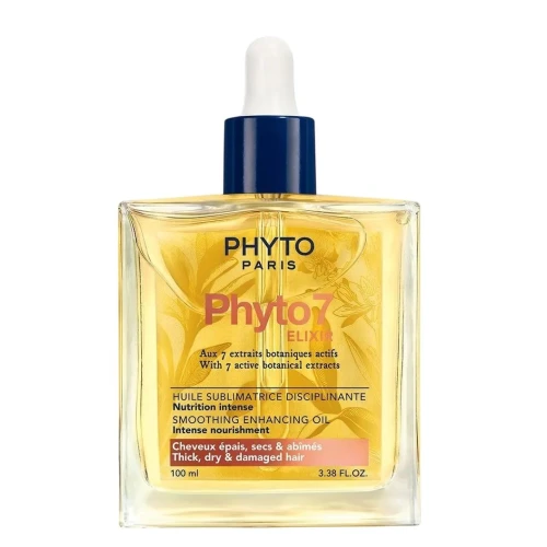 Phyto Phyto7 Elixir Huile Sublimatrice Disciplinante, 100 ml - Olejek intensywnie odżywiający, wygładzający i nabłyszczający włosy