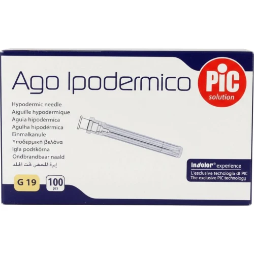 PIC Ago Ipodermico, Igła iniekcyjna 19G, 1,1 x 40 mm, 100 sztuk