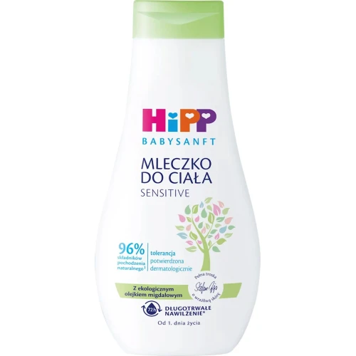 HiPP Pielęgnacyjne mleczko do ciała, 350 ml - Od 1. dnia życia do skóry wrażliwej i atopowej