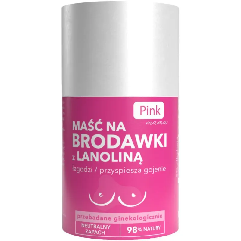Pink Mama Maść na brodawki z lanoliną, 50 ml - Do pielęgnacji brodawek sutkowych w ciąży i podczas karmienia