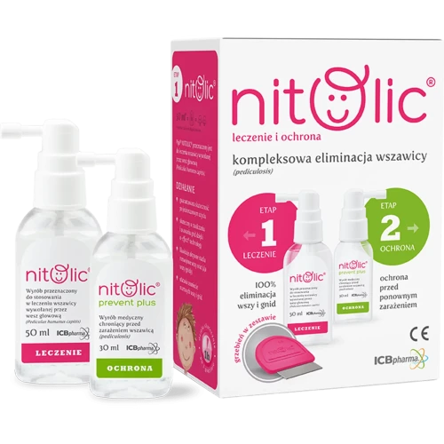 Pipi Nitolic Leczenie i ochrona Zestaw przeciw wszawicy, 50 ml + 30 ml - Kompleksowa eliminacja wszawicy