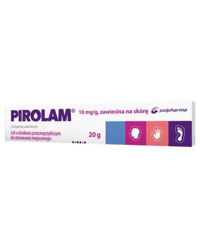 Pirolam 10 mg/g, zawiesina na skórę, 20 g - Lek przeciwgrzybiczy do stosowania na skórę