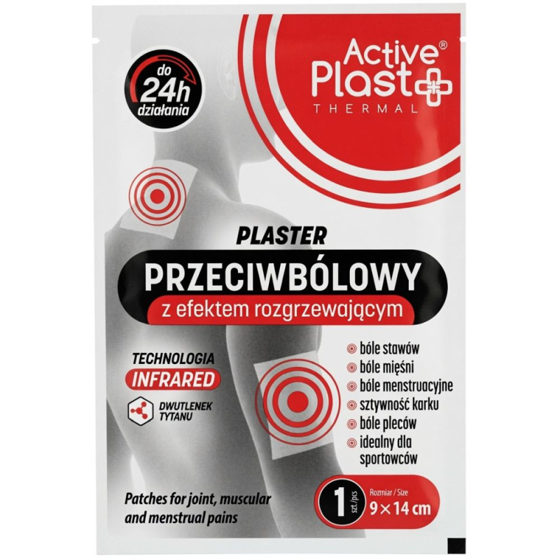 Active Plast Thermal Plaster przeciwbólowy z efektem rozgrzewającym, 1 sztuka - Na bóle mięśni, stawów i pleców