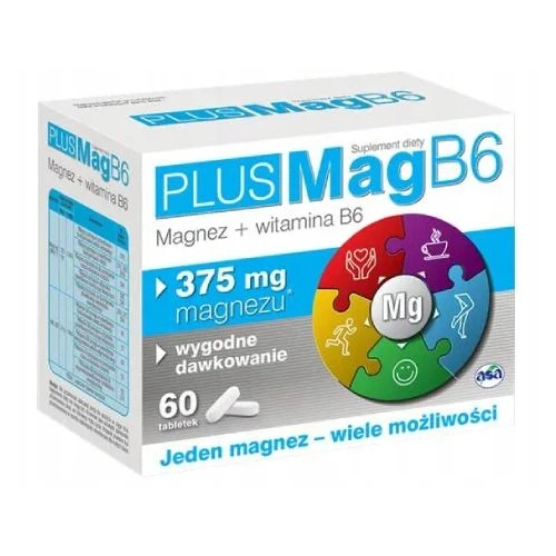 PlusMag B6, 60 tabletek - Magnez w tabletkach