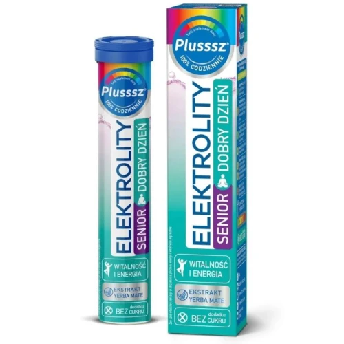 Plusssz Elektrolity Senior Dobry Dzień, 24 tabletki - Tabletki musujące o smaku cytryna-mięta