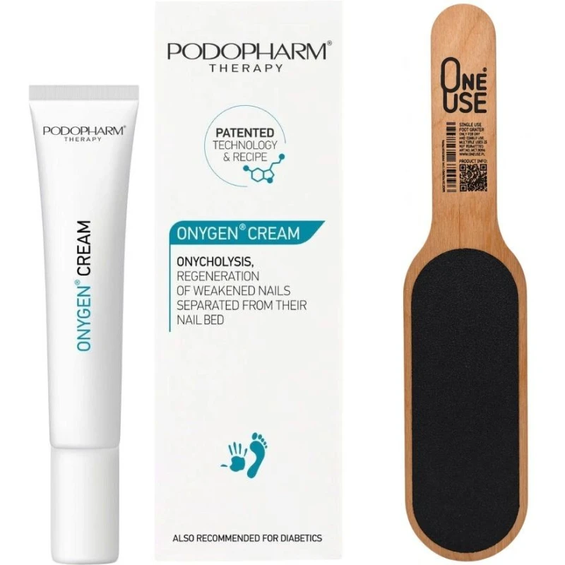 Podopharm Onygen Krem, 20 ml + jednorazowa tarka do stóp, 1 sztuka