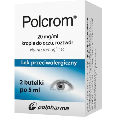 Polcrom krople do oczu, 2 x 5 ml - Na alergiczne zapalenie spojówek i rogówki