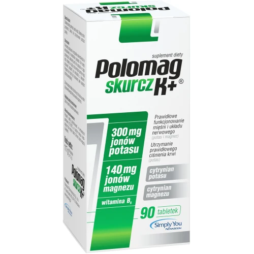 Polomag K+, 90 tabletek - Uzupełniają poziom magnezu, potasu i witaminy B6 