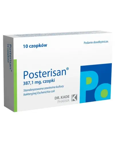 Posterisan czopki doodbytnicze, 10 sztuk - Które stosuje się w świądzie, sączeniu i pieczeniu w okolicy odbytu spowodowanym  guzkami krwawniczymi