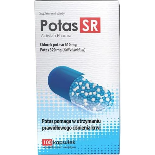 ActivLab Pharma Potas SR, 100 kapsułek - Pomaga w utrzymaniu prawidłowego ciśnienia krwi