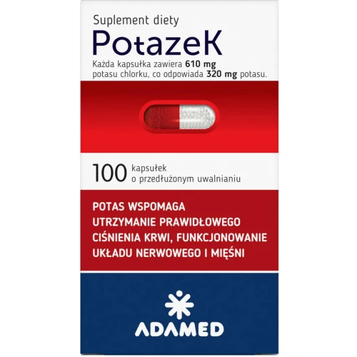 Potazek, 100 kapsułek - Z potasem, który wspomaga prawidłowe funkcjonowanie układu nerwowego