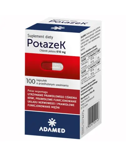 Potazek, 100 kapsułek - Z potasem, który wspomaga prawidłowe funkcjonowanie układu nerwowego