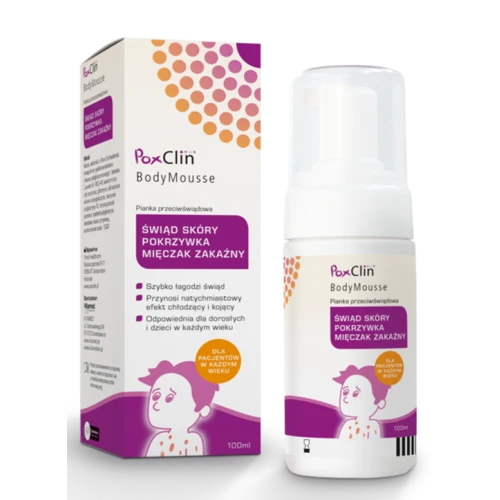 PoxClin BodyMousse pianka przeciwświądowa, 100 ml - Łagodzi swędzenie i zapobiega powstawaniu blizn