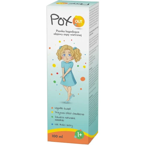 PoxOUT, pianka łagodząca objawy ospy wietrznej, 100 ml - Pianka z naturalnymi składnikami łagodzi świąd, nie tłuści skóry
