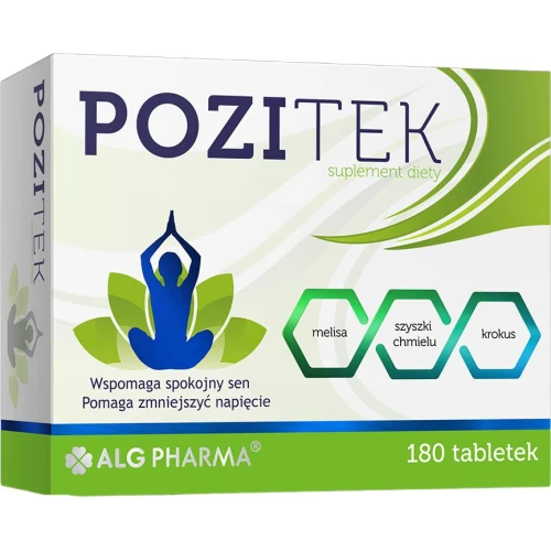 Pozitek, 180 tabletek - Ułatwiają odprężenie, wspomagają równowagę emocjonalną oraz spokojny sen