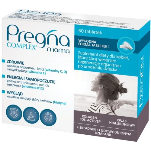 Pregna Complex Mama, 60 tabletek - Wsparcie skóry, włosów i odporności po porodzie