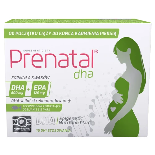 Prenatal DHA  dla kobiet w ciąży, 30 kapsułek - Wspierają rozwój układu nerwowego dziecka od 1 dnia ciąży oraz podczas karmienia piersią 
