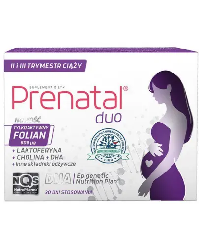 Prenatal Duo, 30 kapsułek twardych + 60 kapsułek żelowych - Witaminy i minerały dla kobiet w ciąży, preparat z kwasem foliowym i DHA