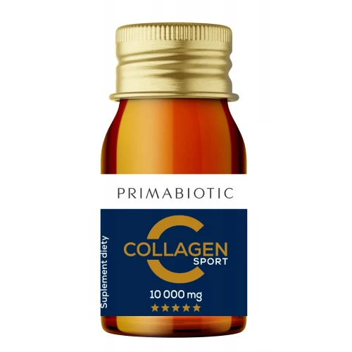 Primabiotic Collagen Sport 10 000 mg, 30 buteleczek po 30 ml - Shot kolagenowy dla aktywnych z witaminami i krzemem