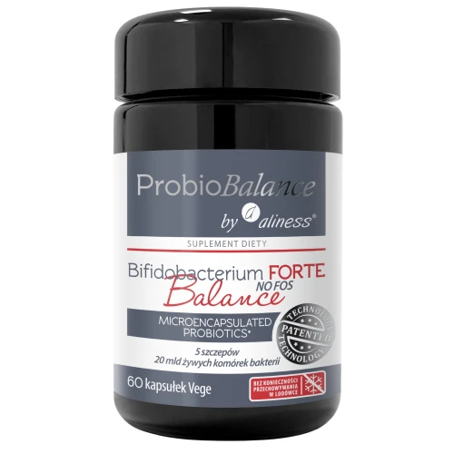 ProbioBalance by Aliness®  Bifidobacterium FORTE Balance NO FOSS, 20 mld., 60 kapsułek - 20 mld bakterii probiotycznych w 1 kapsułce