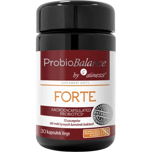 ProbioBalance Probiotyk FORTE 60 mld, 30 kapsułek - Kompleks 14 szczepów bakterii z prebiotykiem Fibregum™ Bio LAW
