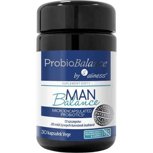 ProbioBalance Probiotyk Man Balance 20 mld, 30 kapsułek - Kompleks 14 szczepów bakterii dla mężczyzn i wsparcia mikrobioty jelitowej
