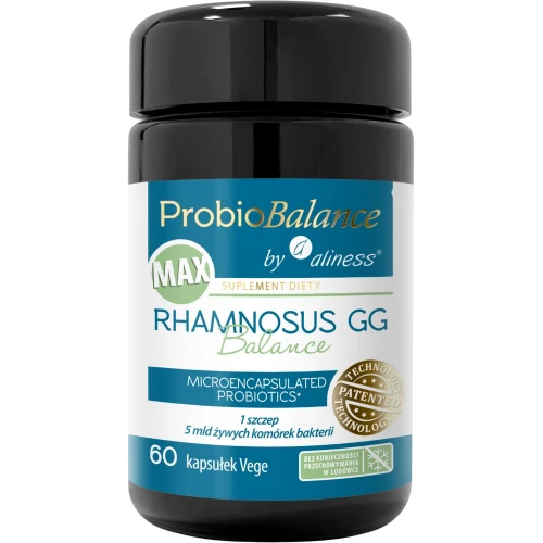 ProbioBalance MAX Rhamnosus GG Balance 5 mld, 60 kapsułek - Mikrokapsułkowany probiotyk z LGG ATCC 53103