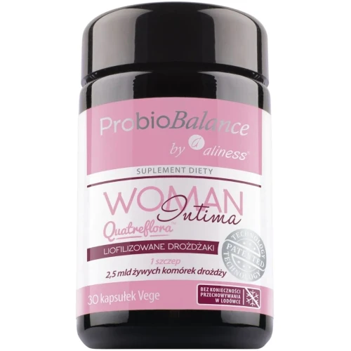 ProbioBalance Woman Intima Quatreflora 2,5 mld, 30 kapsułek - Dla kobiet, z Saccharomyces cerevisiae Quatreflora™ i Fibregum™