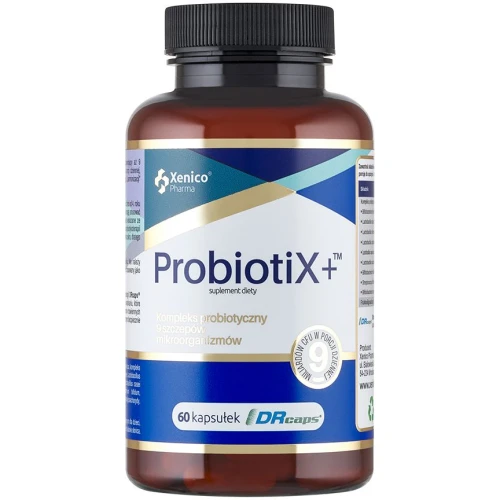 ProbiotiX+, 60 kapsułek - Wsparcie mikroﬂory bakteryjnej jelit u dorosłych i dzieci powyżej 4. roku życia