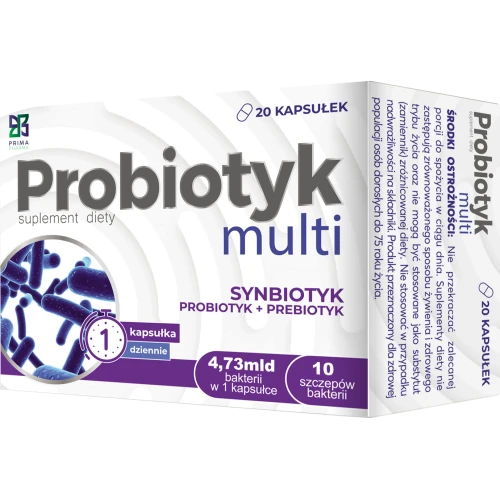 Probiotyk Multi kapsułki, 20 sztuk - Wspomagające utrzymanie zdrowej flory jelitowej