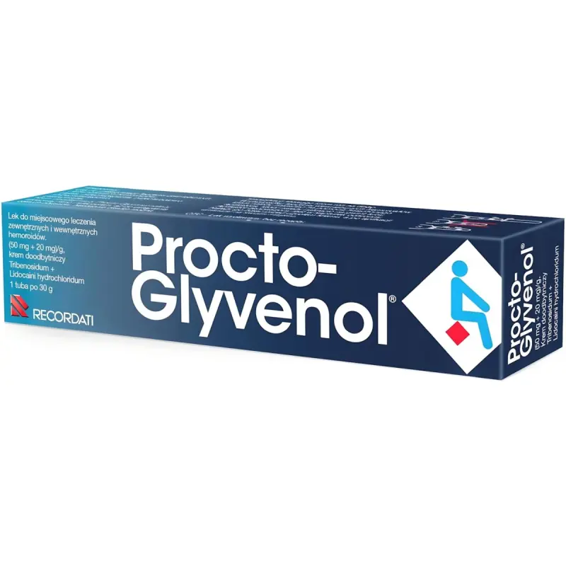 Procto-Glyvenol krem doodbytniczy, 30 g - Krem doodbytniczy przeznaczony do miejscowego  leczenia zewnętrznych i wewnętrznych hemoroidów